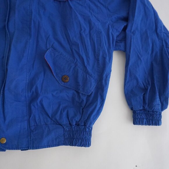 Vintage Club International Blue Red Cotton Lined Zip Up Nautical Jacket Medium - Picture 5 of 11